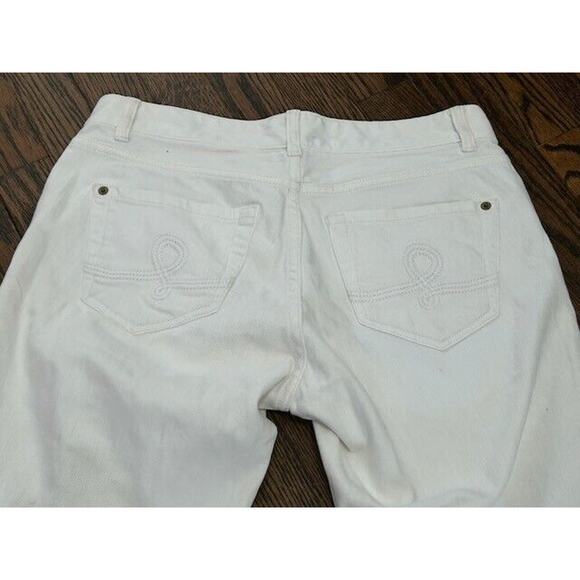 Lilly Pulitzer Main Line Straight Leg Jeans Mid Rise Pockets Denim White Size 4 - Picture 12 of 15